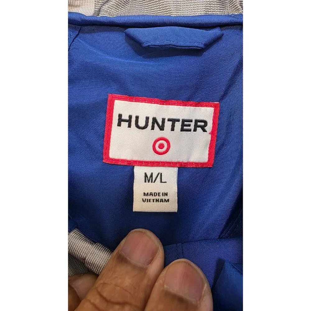 Hunter x Target Youth Blue Waterproof Hooded Rain Poncho Size‎ M/L